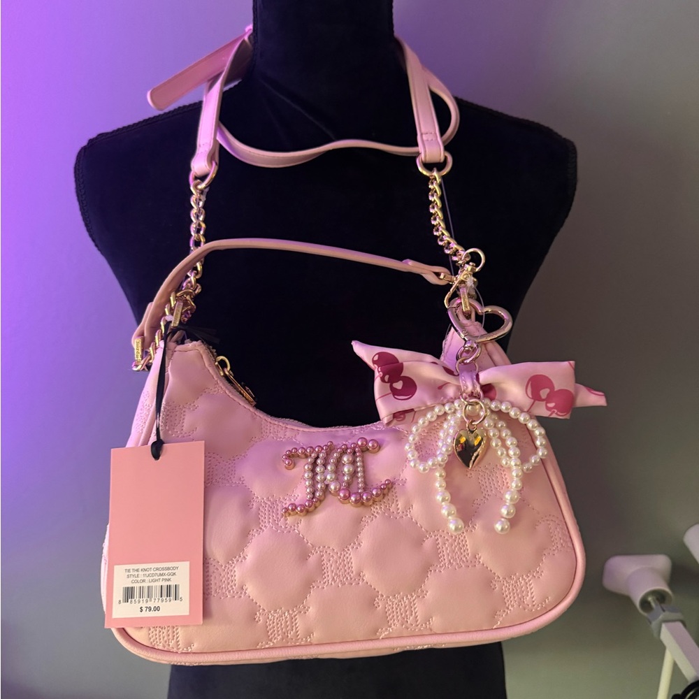 Juicy Couture Tie the Knot Crossbody Color: Light Pink